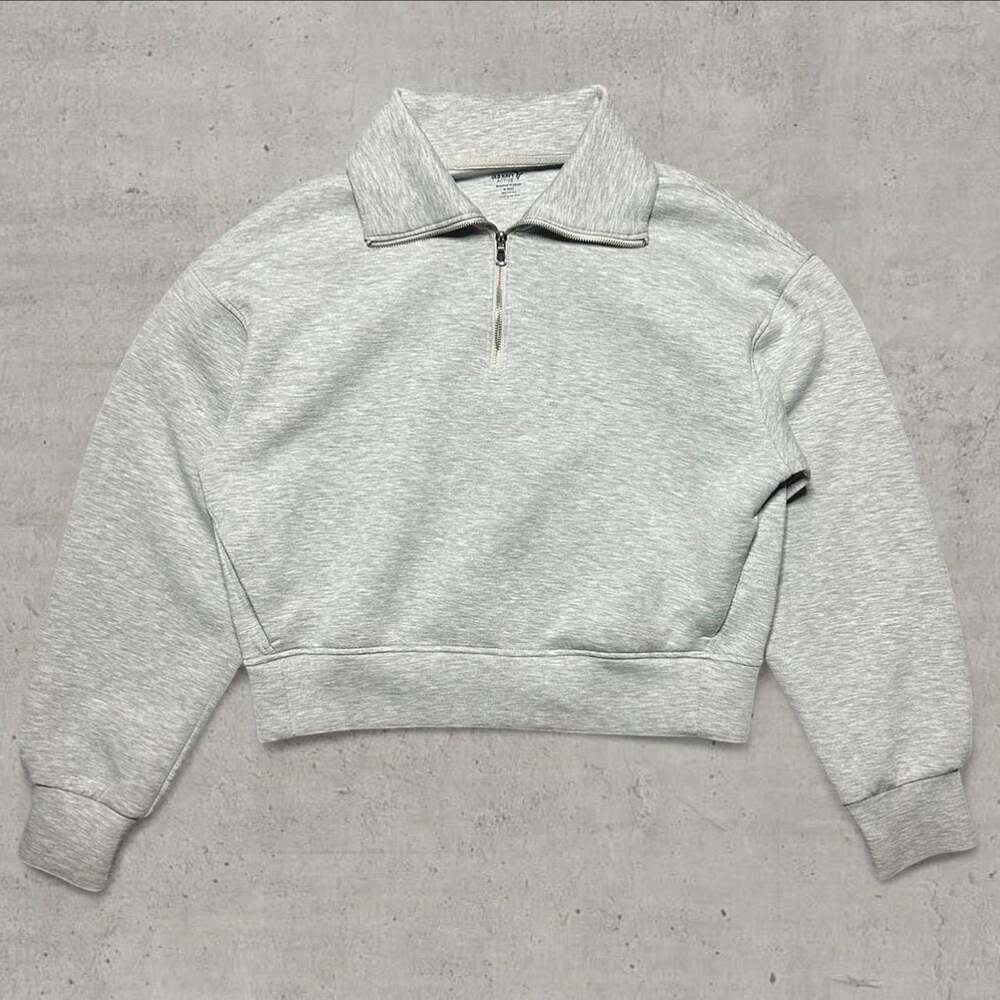 Old Navy Active Bounce Fleece Medium Tall Half-Zip Cropped Pullover Sweatshirt